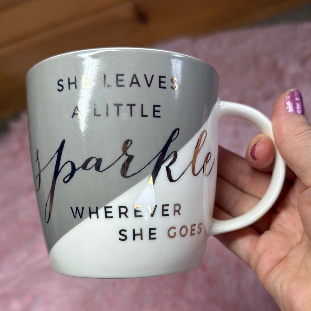Gray and White Mug with Inspirational Quote